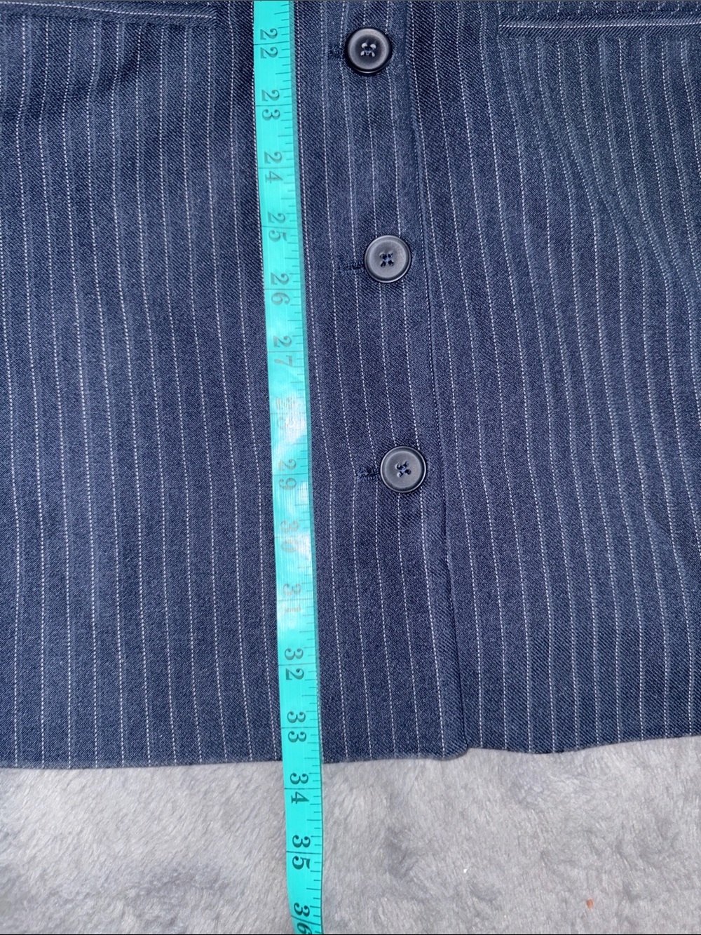 Abercrombie & Fitch Navy Pinstripe Button-Front Mini Dress - Picture 8 of 8